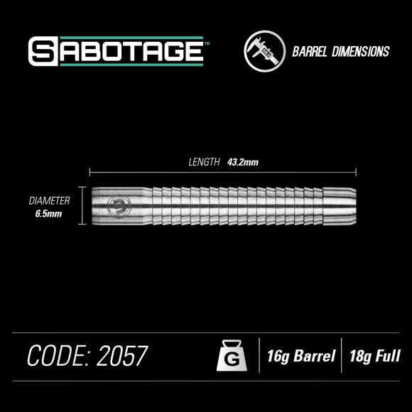 Winmau Sabotage 18 gram 90% Tungsten alloy SOFT TIP