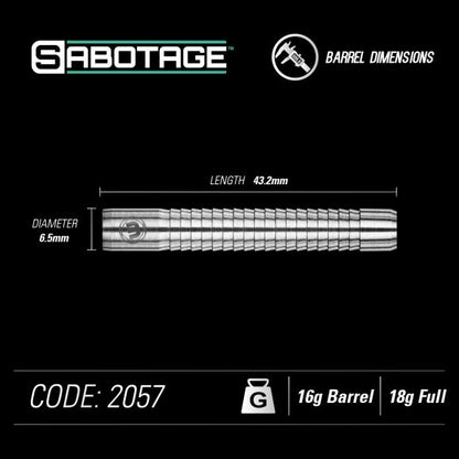 Winmau Sabotage 18 gram 90% Tungsten alloy SOFT TIP