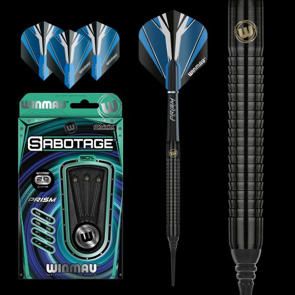 Winmau Sabotage Onyx 20 gram 90% Tungsten alloy SOFT TIP