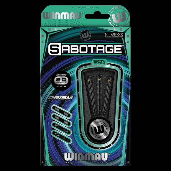 Winmau Sabotage Onyx 20 gram 90% Tungsten alloy SOFT TIP