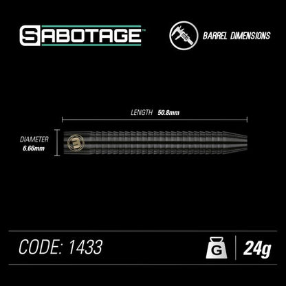 Winmau Sabotage Onyx 24 gram 90% Tungsten alloy