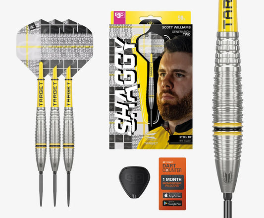 Target Scott Williams "Shaggy" G2 Swiss Point Steel Tip Darts - 23gm