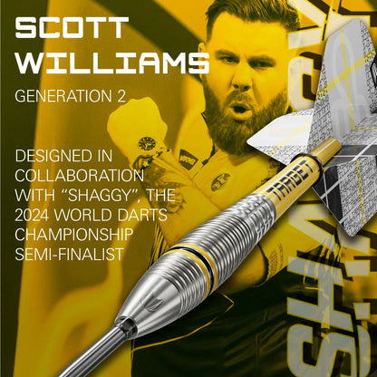 Target Scott Williams "Shaggy" G2 Swiss Point Steel Tip Darts - 23gm