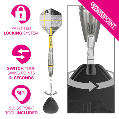 Target Scott Williams "Shaggy" G2 Swiss Point Steel Tip Darts - 23gm