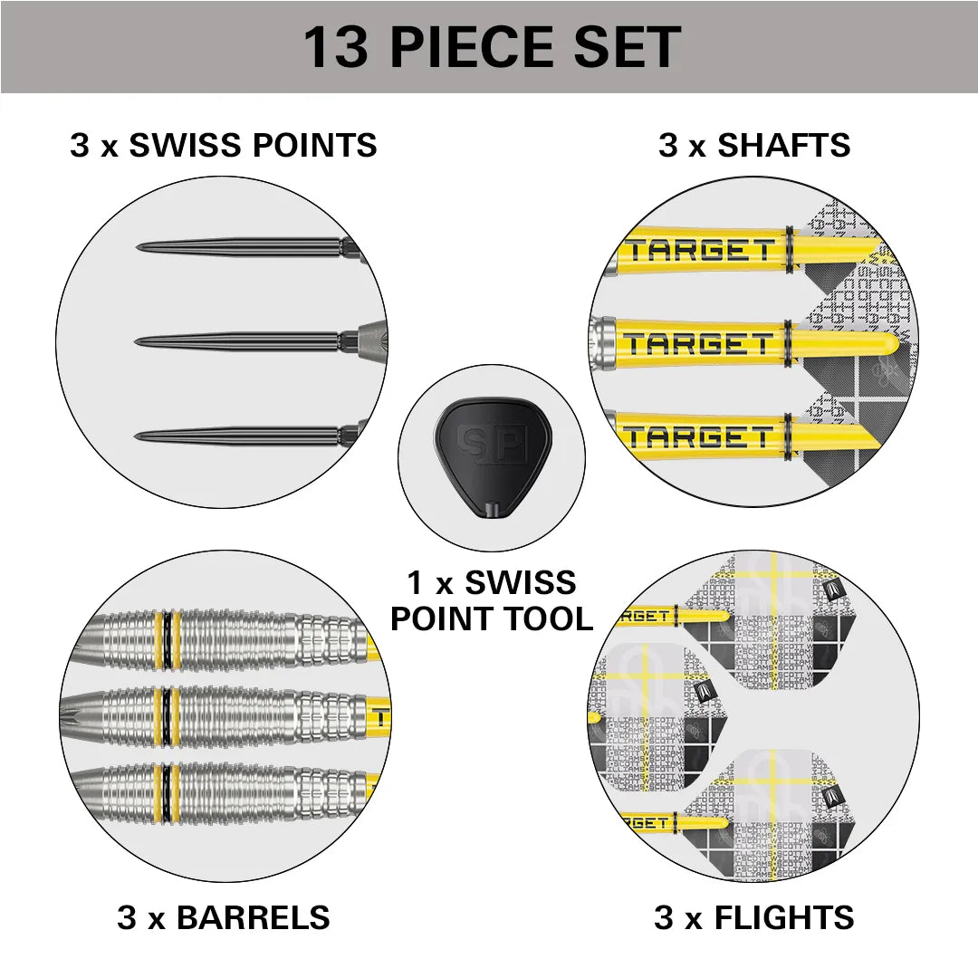 Target Scott Williams "Shaggy" G2 Swiss Point Steel Tip Darts - 23gm
