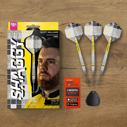 Target Scott Williams "Shaggy" G2 Swiss Point Steel Tip Darts - 23gm