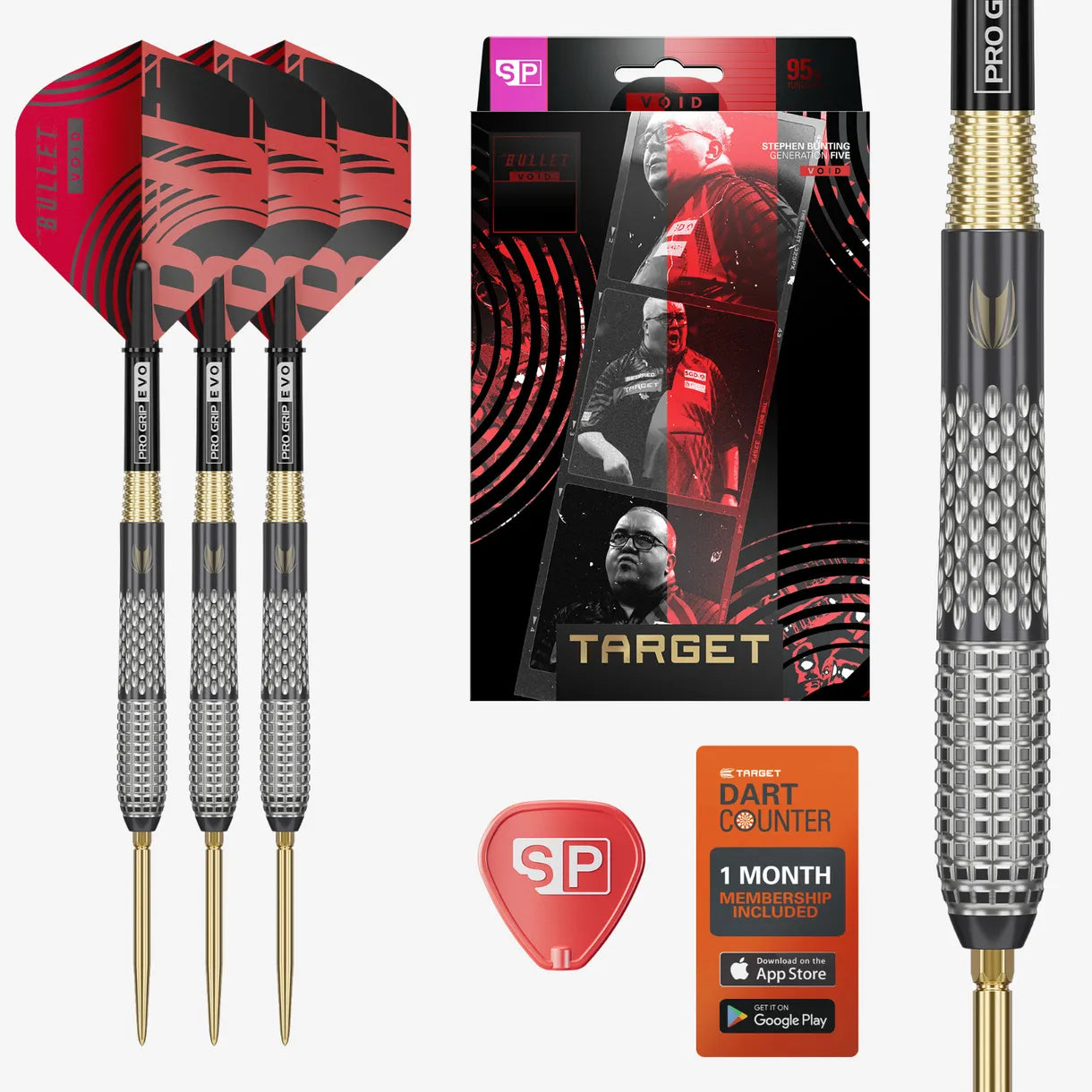 Target Stephen Bunting G5 Void Swiss Point Steel Tip Darts - 25gm