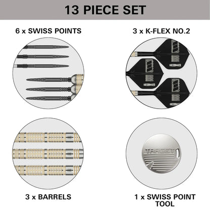 Target Dimitri Van Den Bergh 95K Swiss Point Steel Tip Darts - 23gm