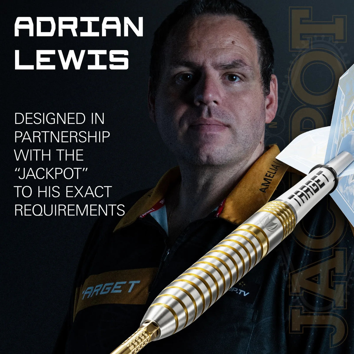 Target Adrian Lewis (Jackpot) Showdown Swiss Point 95% Tungsten Steel Tip Darts - 25gm