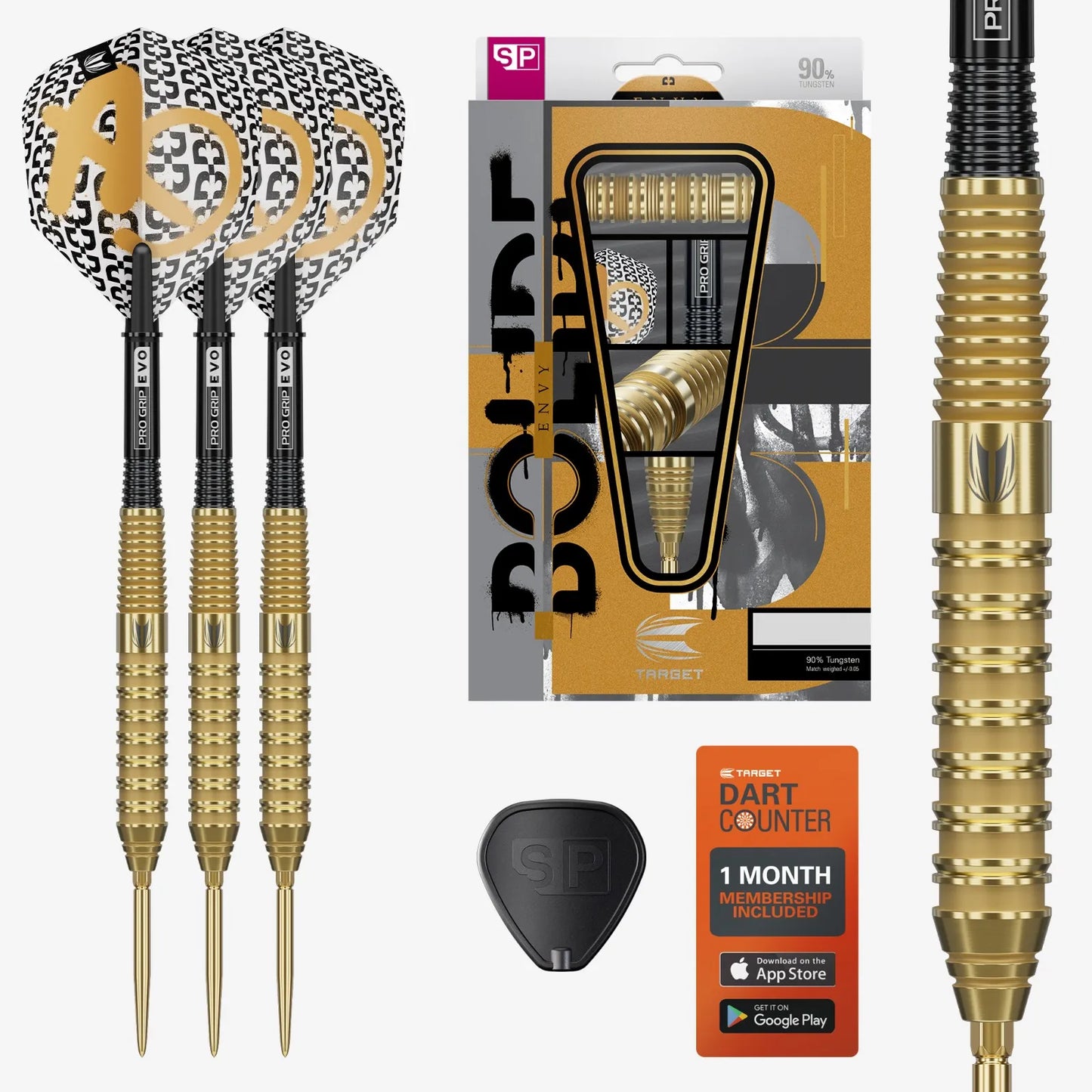 Target Bolide Envy 02 Swiss Point Steel Tip Darts 90% Tungsten 22g