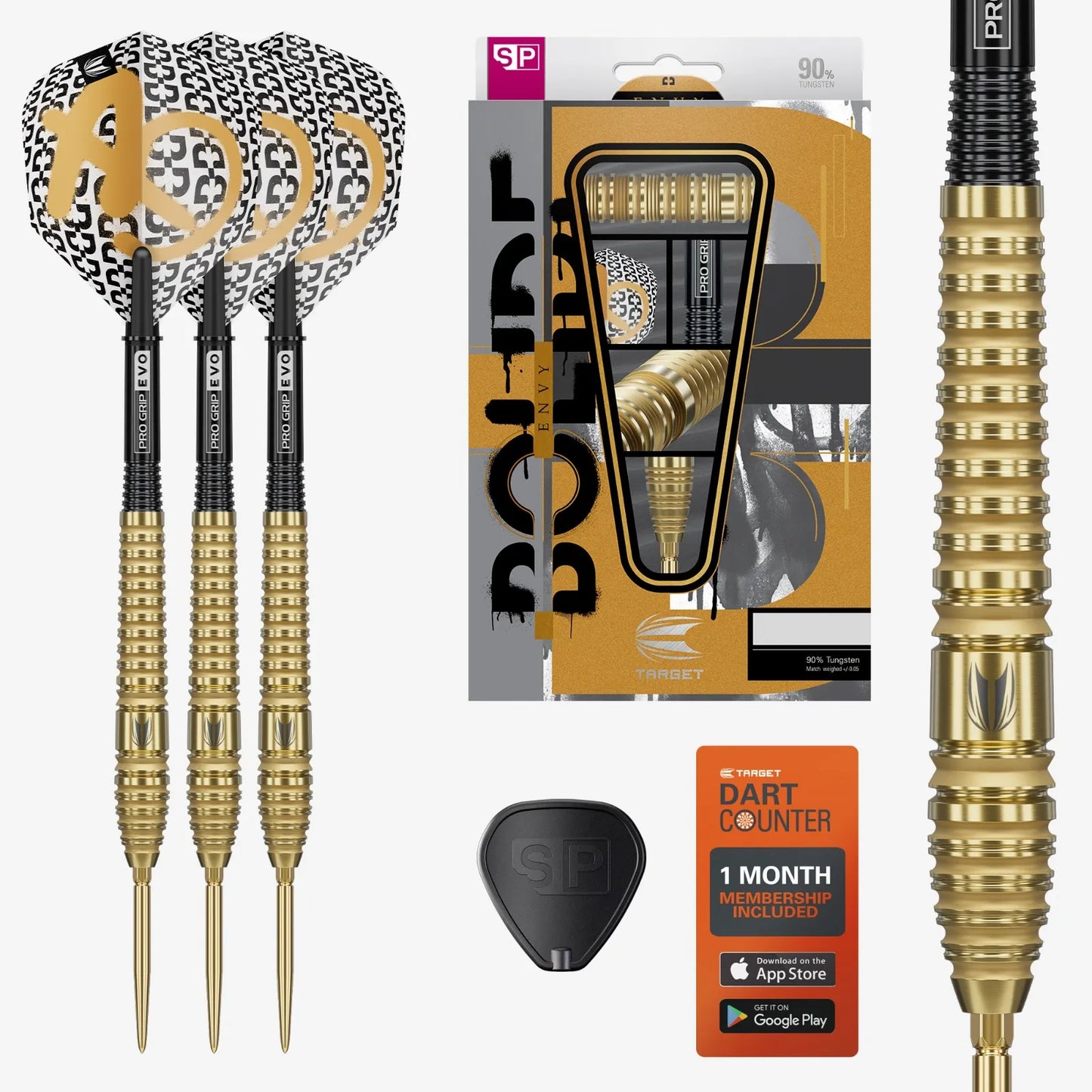 Target Bolide Envy 03 Swiss Point Steel Tip Darts 90% Tungsten 22g
