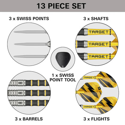 Target Buzz 02 Swiss Point Steel Tip Darts 90% Tungsten 26g