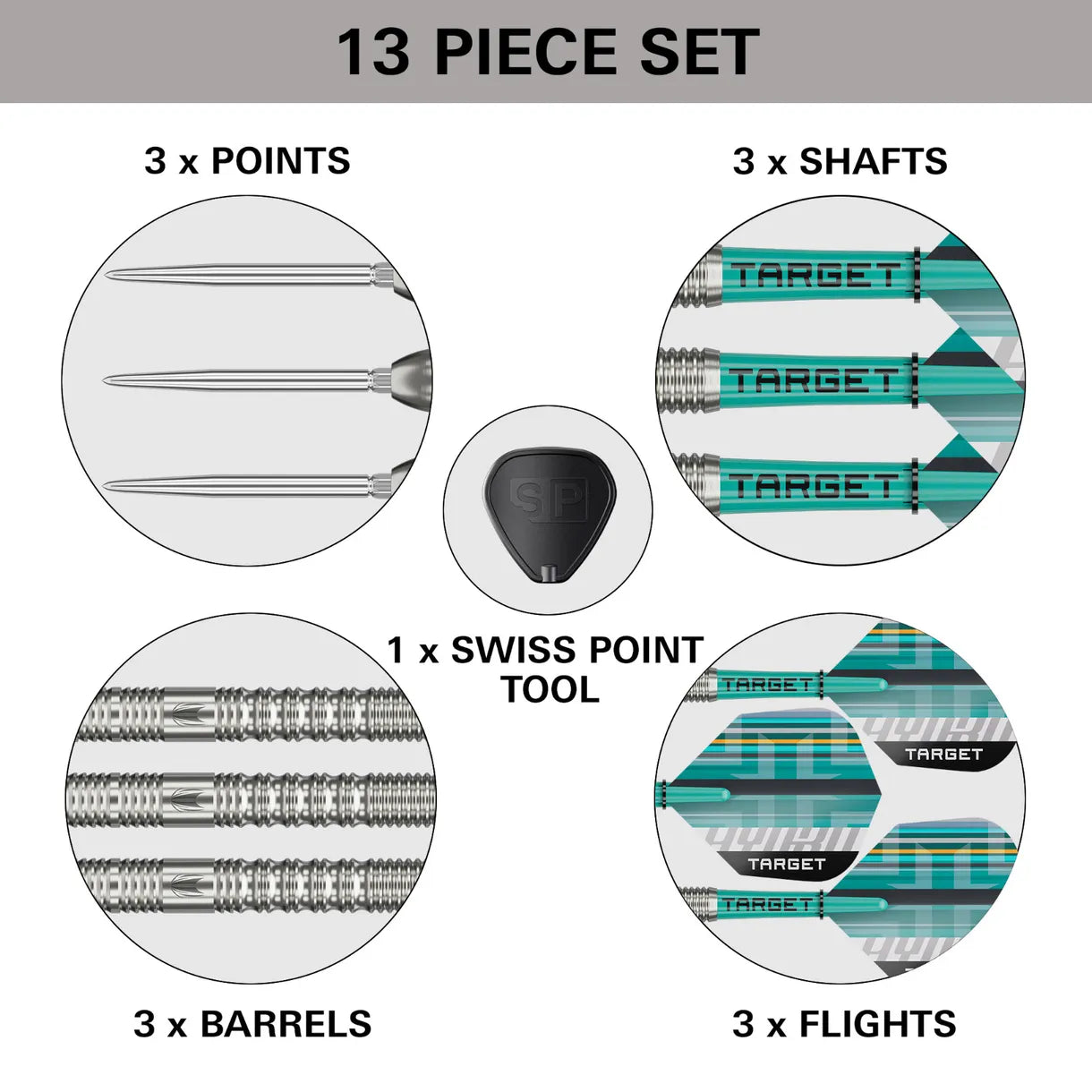Target Hydro 01 Swiss Point Steel Tip Darts - 22gm