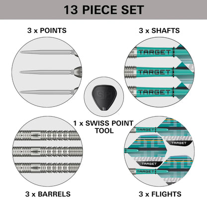 Target Hydro 01 Swiss Point Steel Tip Darts - 22gm