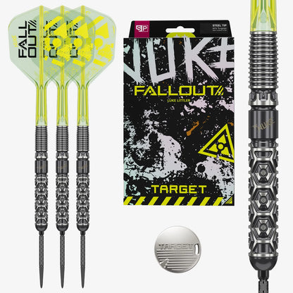 Target Luke Littler Nuke Fallout Swiss Point Steel Tip Darts 90% Tungsten 22g