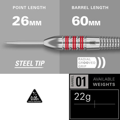 Target Nathan Aspinall The Asp Brass Steel Tip Darts 22g