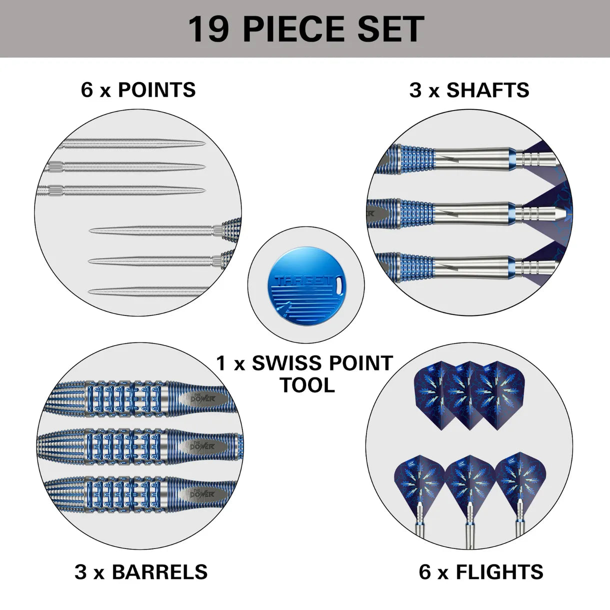 Target Phil Taylor Power Gx2 Swiss Point Steel Tip Darts 95% Tungsten 26g