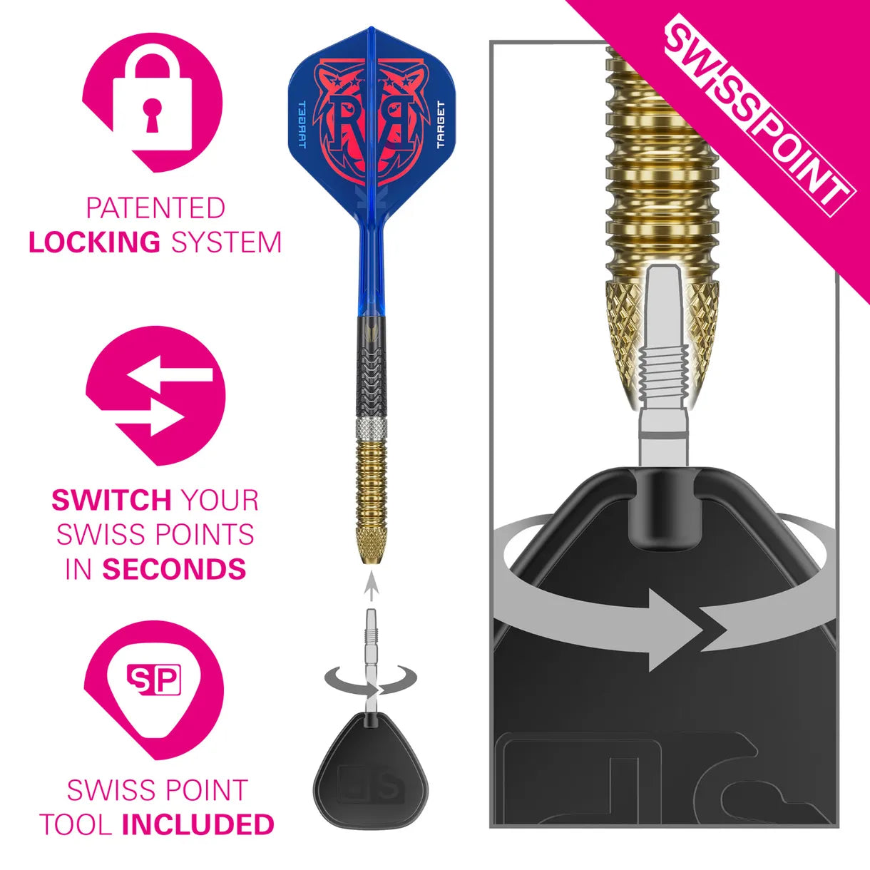 Target Raymond Van Barneveld Gen 6 Swiss Point Steel Tip Darts - 23gm