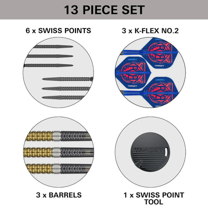 Target Raymond Van Barneveld Gen 6 Swiss Point Steel Tip Darts - 23gm
