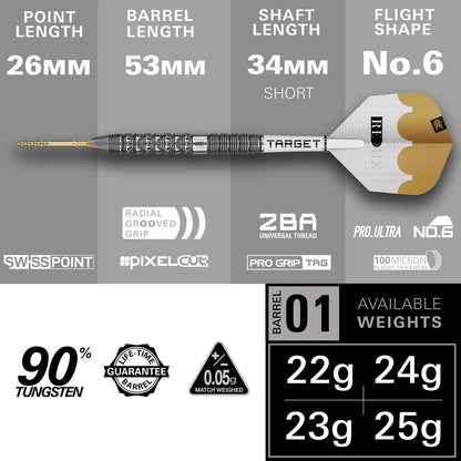 Target Redux 01 Swiss Point Steel Tip Darts - 23gm