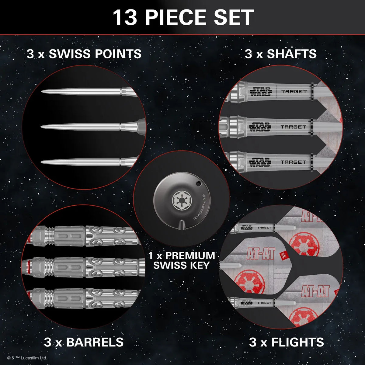 Target Star Wars AT-AT Swiss Point 90% Tungsten Steel Tip Darts - 23gm