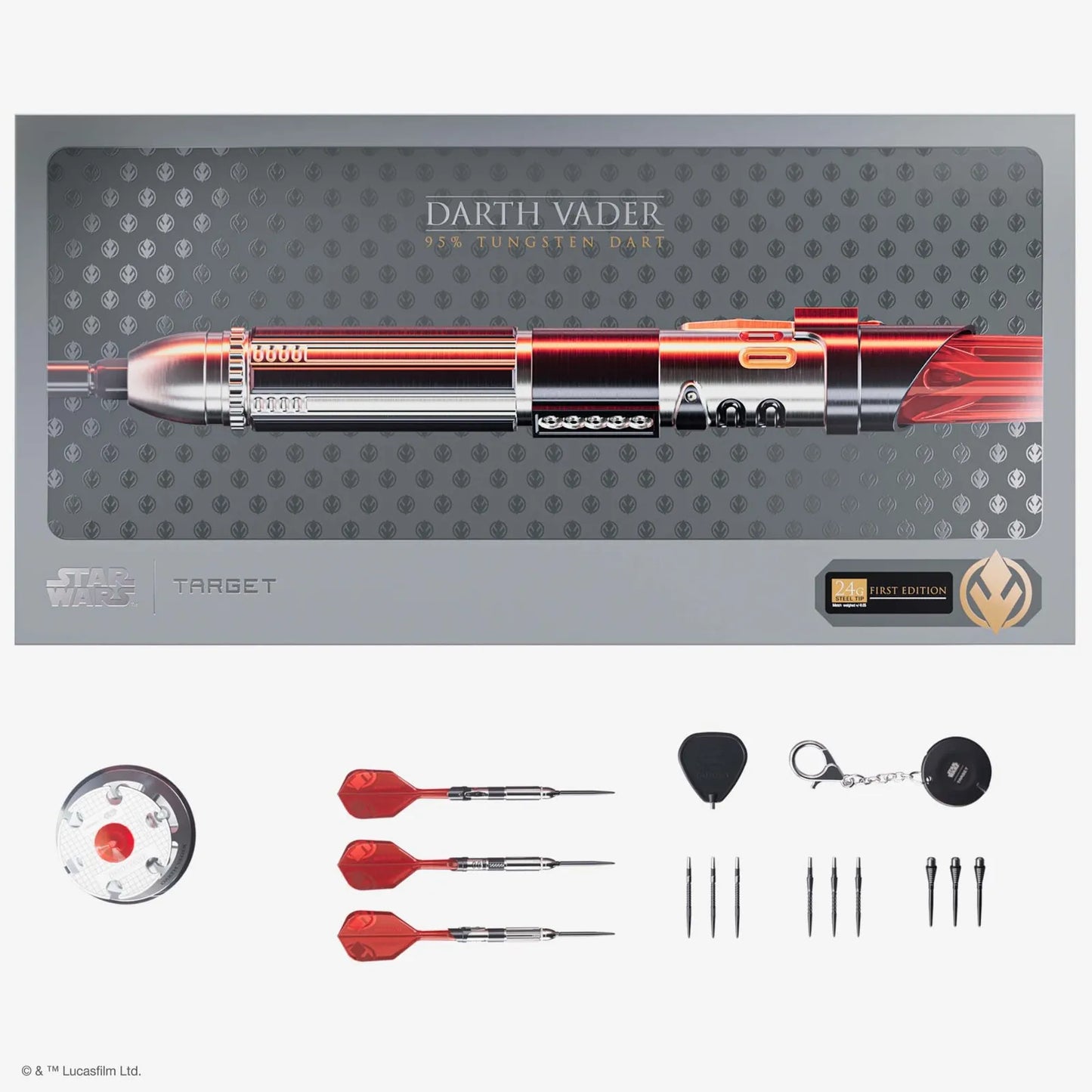 Target Star Wars Darth Vader Lightsaber First Edition Swiss Point 95% Tungsten Steel Tip Darts - 24gm