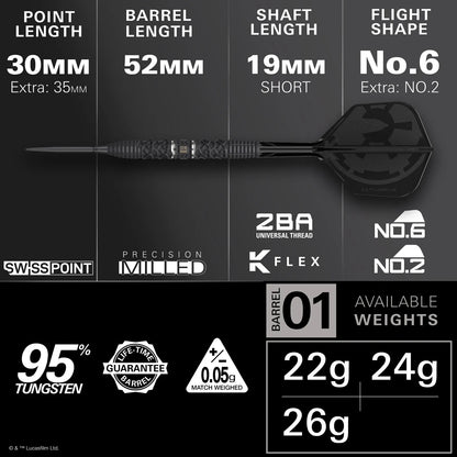 Target Star Wars Darth Vader Swiss Point 95% Tungsten Steel Tip Darts - 26g