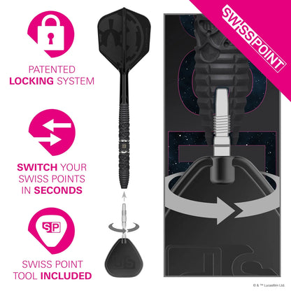 Target Star Wars Darth Vader Swiss Point 95% Tungsten Steel Tip Darts - 26g