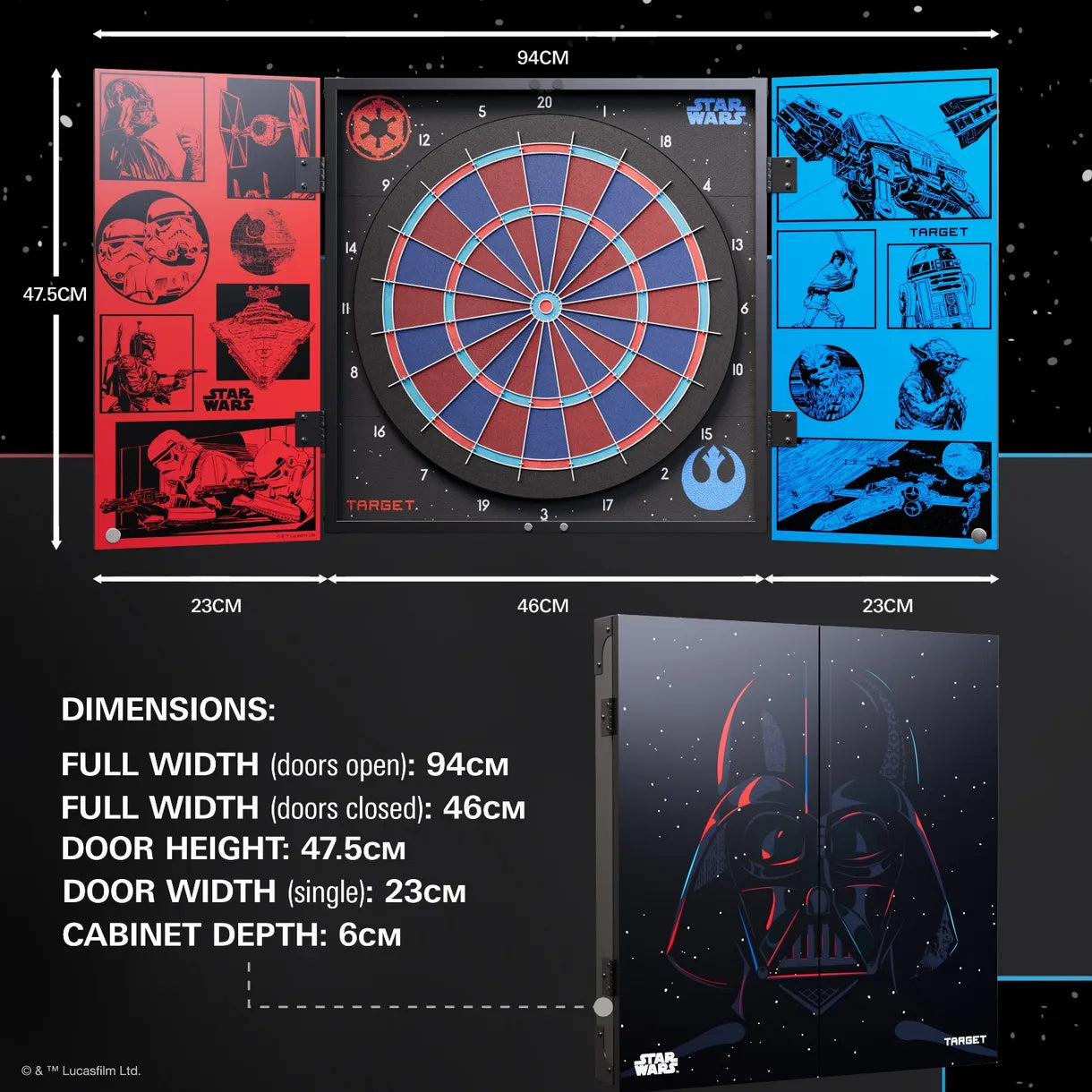 Star Wars Light Side vs Dark Side Cabinet & Board