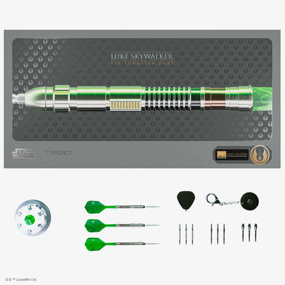 Target Star Wars Luke Skywalker "The Jedi Knight" Lightsaber First Edition Swiss Point 95% Tungsten Steel Tip Darts - 24gm