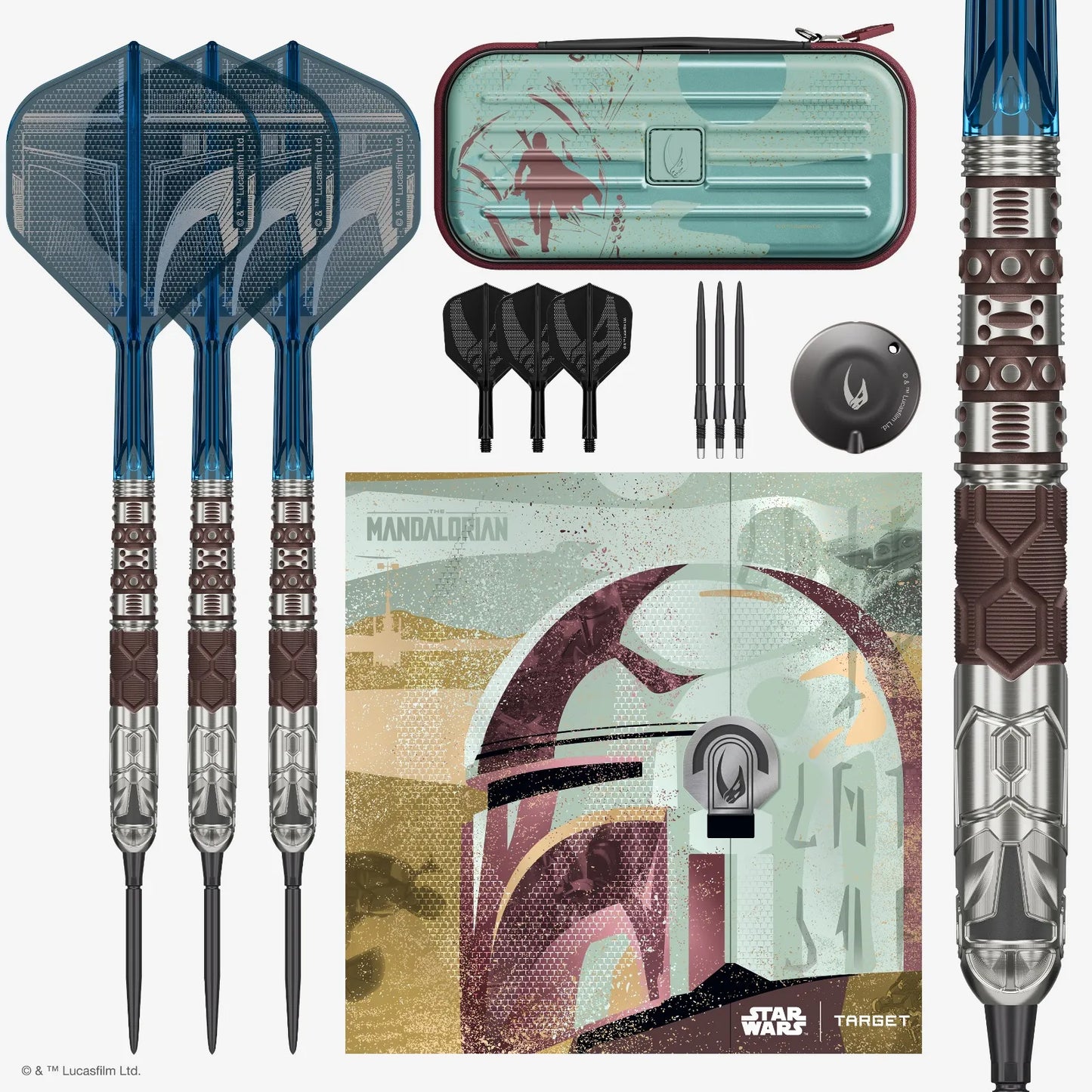 Target Star Wars Mandalorian Swiss Point 95% Tungsten Steel Tip Darts - 22g