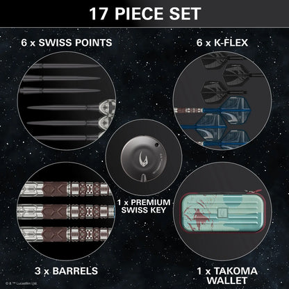 Target Star Wars Mandalorian Swiss Point 95% Tungsten Steel Tip Darts - 22g