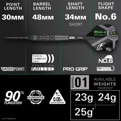 Target Star Wars Tie Fighter Swiss Point 90% Tungsten Steel Tip Darts - 23gm