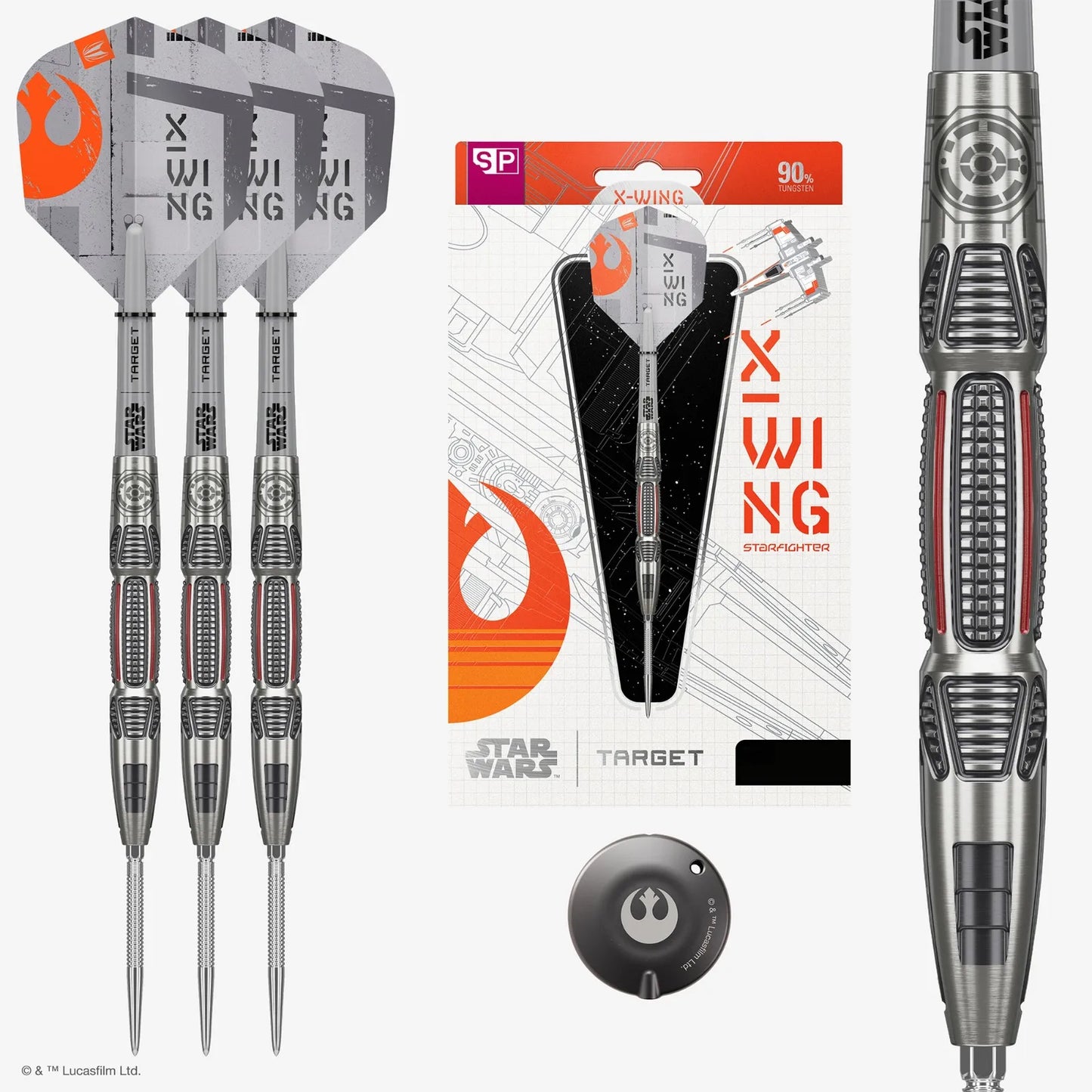 Target Star Wars X-Wing Swiss Point 90% Tungsten Steel Tip Darts - 24gm