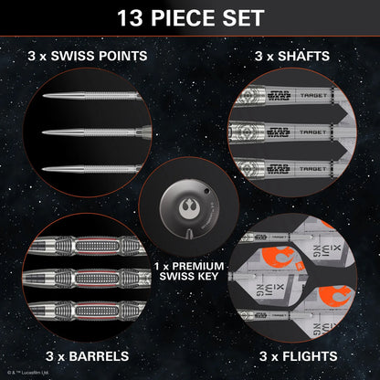 Target Star Wars X-Wing Swiss Point 90% Tungsten Steel Tip Darts - 24gm