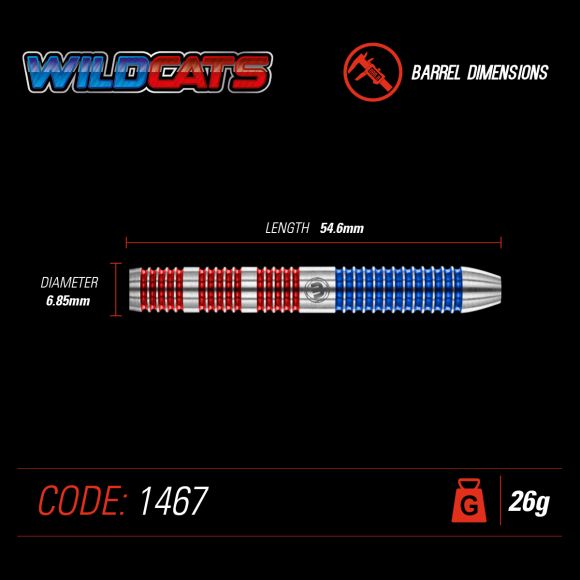 Winmau Wildcats 26 gram 90% Tungsten alloy