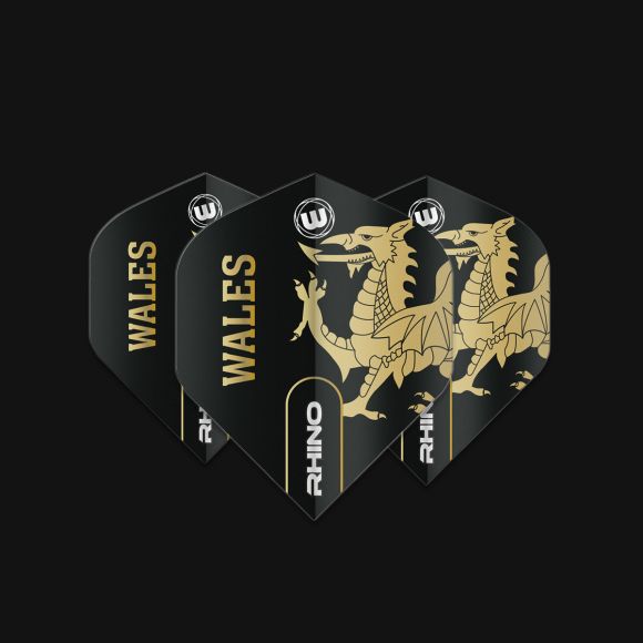 Winmau Rhino Black & Gold Flag - Wales Extra Thick Standard