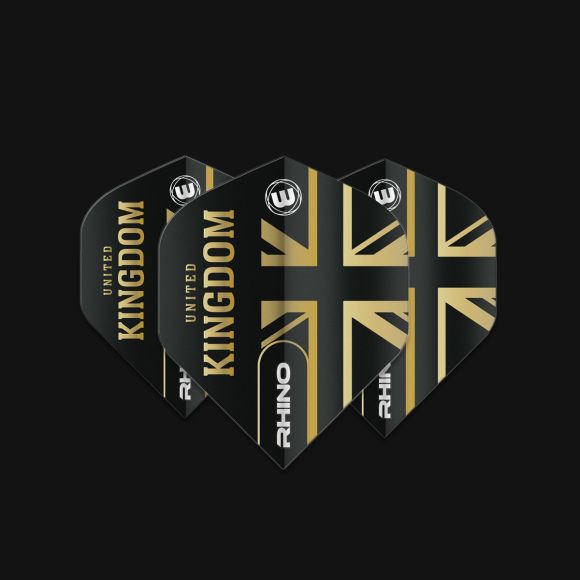 Winmau Rhino Black & Gold Flag - United Kingdom Extra Thick Standard