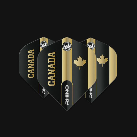 Winmau Rhino Black & Gold Flag - Canada Extra Thick Standard