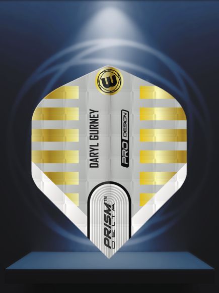 Winmau Specialist Players Prism Delta Daryl Gurney White & Gold Embossed Flight Standard