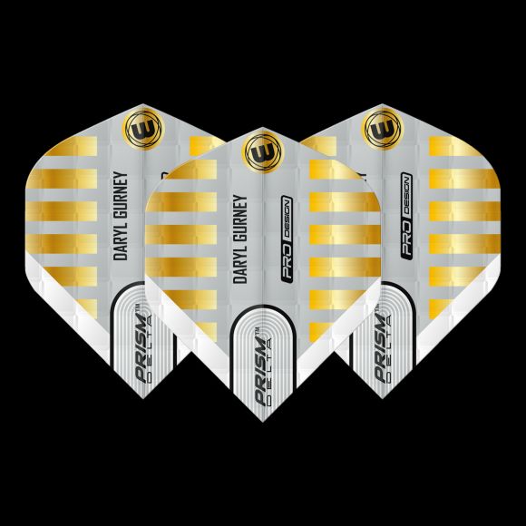 Winmau Specialist Players Prism Delta Daryl Gurney White & Gold Embossed Flight Standard