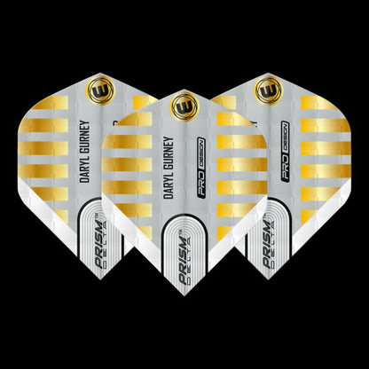 Winmau Specialist Players Prism Delta Daryl Gurney White & Gold Embossed Flight Standard