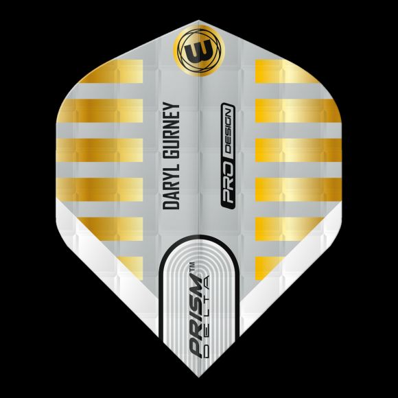 Winmau Specialist Players Prism Delta Daryl Gurney White & Gold Embossed Flight Standard