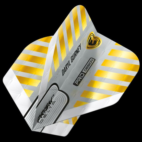 Winmau Specialist Players Prism Delta Daryl Gurney White & Gold Embossed Flight Standard
