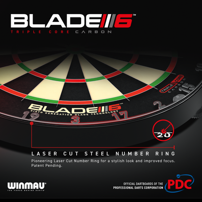 Winmau Blade 6 Triple Core Dartboard – Mack Darts Winmau Blade 6 Triple Core Dartboard – Mack Darts